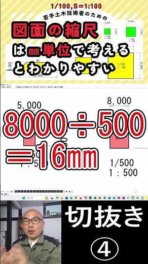 Clipping ④ The scale of the drawing can be easily understood as 1/500 when considered in "mm" #dr...