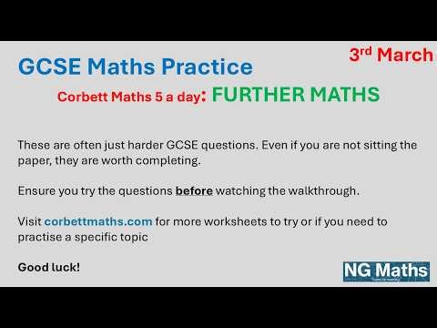 GCSE Further Maths - 5-a-day - 3rd March