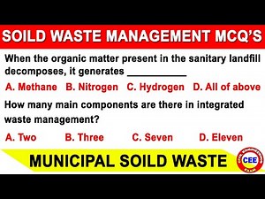 municipal solid waste management mcq | solid waste management mcq | mcq on solid waste management