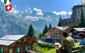 【4K超清】漫步游瑞士米伦(Mürren)｜天堂般的瑞士山村 2022.8.10