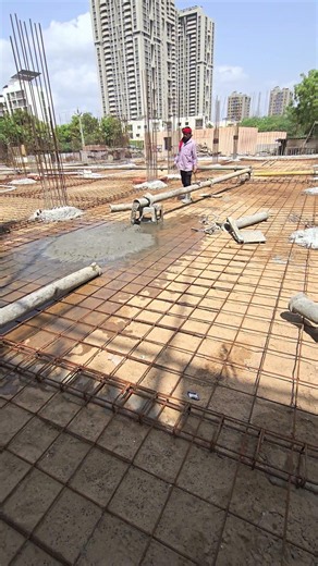 Rmc pumping pasing Concret Gred Slab Casting very Big #cement#construction #short #shortfeed