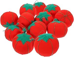 IWOWHERO 12pcs Tomato Pin Tomatoes Household Cushion Sewing Tool Compact Cushion Sewing Supply Pin Pin Cushions for Sewing Cute Pin Rest Sewing Kit Round Fabric