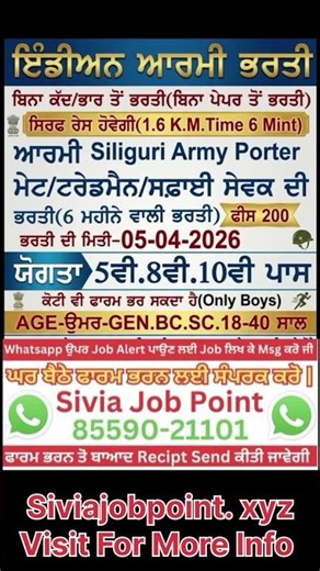 Punjab police 2026 vacancy | Punjab govt jobs 2026 | govt job vacancy 2026 | sivia job point