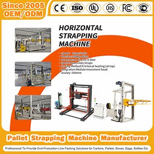 [Hot Item] Twin Strapping Head Vertical Pallet Horizontal Strapping Machine with High Top Pressure for Corrugated Industry