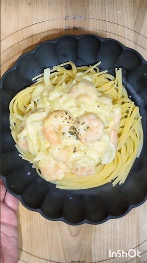 エビとコーンクリームのパスタを作ってみた！