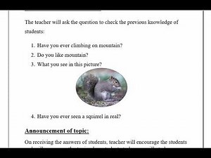 English lesson plan || Poem || The mountain and squirrel