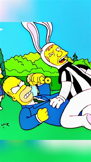 HOMER FIGHTS THE EASTER BUNNY!? #simpsons