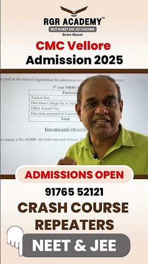 How to Apply for CMC Vellore Admission 2025 | CMC Online Registration | RGR Academy | #neet #cmc