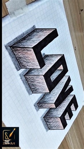 How to Draw a 3D LOVE | Amazing Optical Illusion Drawing ❤️