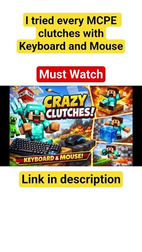 I tried every clutches in mcpe #minecraft #keyboardandmousesetup