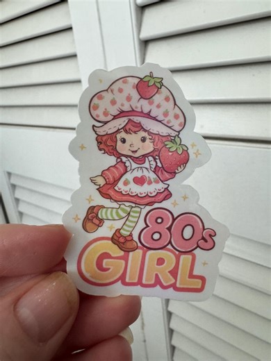 Strawberry Shortcake, 80s Girl, Retro Sticker, Waterproof - Etsy