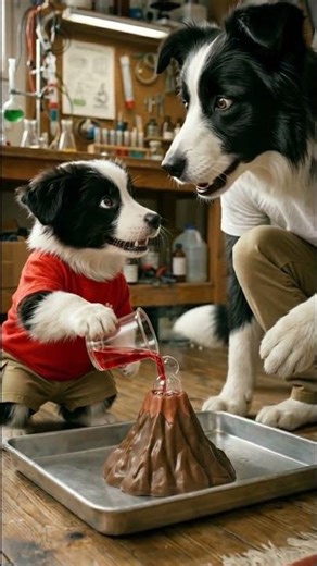 Collie Creates A Crazy Exploding Volcano Experiment #Science #VolcanoExperiment #Shorts #ViralVideo