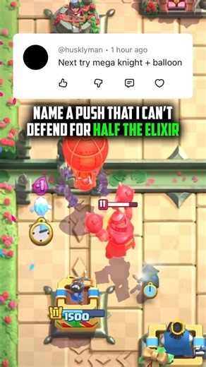 Mega Knight + Balloon vs 6 elixir 💚