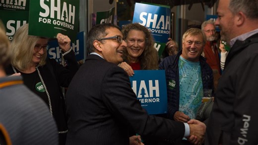 Shah’s first day on the campaign trail for governor takes him around the state