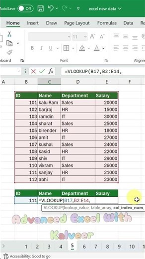 VLOOKUP Formula in Excel | Beginner to Advanced Guide 🚀 #ExcelTips #Vlookup