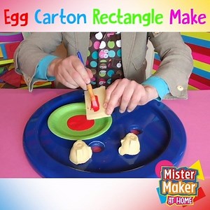Find out how Mister Maker turns an egg carton into our best red friend, Rectangle! | Mister Maker