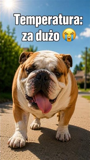 Buldog angielski w upał 😂☀️