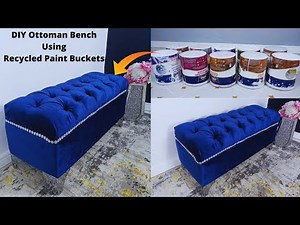 DIY OTTOMAN FROM RECYCLED PAINT BUCKETS!! //Recycling project 2021