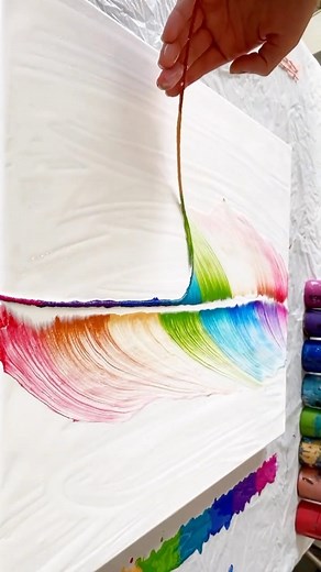 etsy on Instagram: "This rainbow string painting technique from Amanda of @studio_teal_ has us speechless 勞"