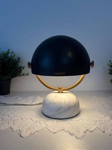 Oda Table Lamp in Nüspace Marble, Modern Mushroom-style Lamp, Contemporary Design Table Lamp, Marble Base Lamp, Dome Style - Etsy