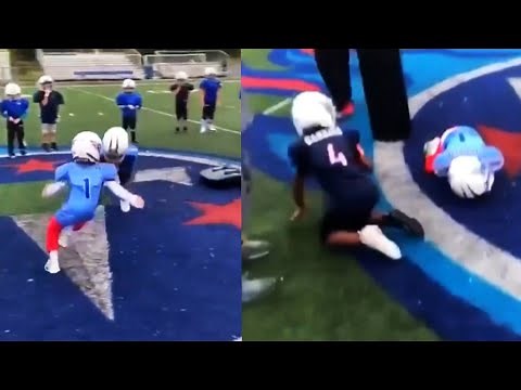 This Tackle Between 2 Kids Looks Like an NFL Game Clip