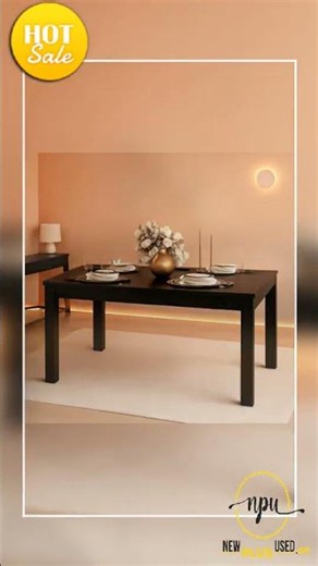 NEW 63 Inch Black Dining Table For 6 Modern Home Kitchen