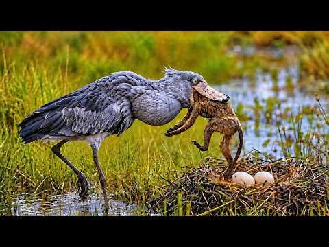 Shoebill Stork Protects Its Eggs From Dangerous Predators | Wildlife Documentary