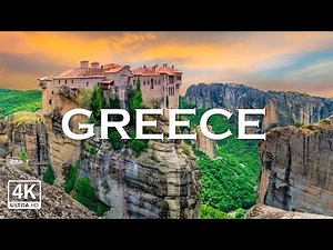 FLYING OVER GREECE 4K UHD - Soothing Music Along With Beautiful Nature Video - 4K Video Ultra HD