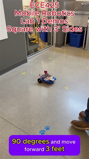Lab 1 Demo - Squares and Odometry Error #Robot #STEM #Engineering #Professor #NoireSTEMinist