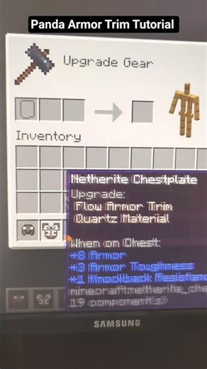 Panda Armor Trim Tutorial #minecraft