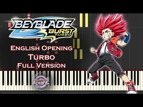 Beyblade Burst Turbo OP Turbo Full Version - Synthesia Piano Cover / Tutorial