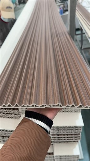 Wall decor- Heidi on Instagram: "WPC wall panel +86 15806916105 NEW MODEL #wpcwallpanel #pvcmarblesheet #pustone #3dwallpanel #interiordesign #flutedpanel #"