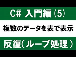 [Beginner's Guide] C# Introduction (5) Iteration (Loop Processing) - Displaying Multiple Data in ...