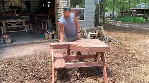 71K views · 3.4K reactions | Decided to use some scrap cedar I cut on the sawmill to use and build a shooting bench! It’s a pretty simple design that didn’t take me long, but i think it turned out great! You can build these out of any wood, cedar is just what I have here on hand! Preciate y’all! | Jeff Barron | Facebook