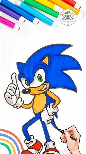 SONIC the Hedgehog Drawing Easy | How to Draw SONIC the Hedgehog Tutorial 🌈🦔🌪