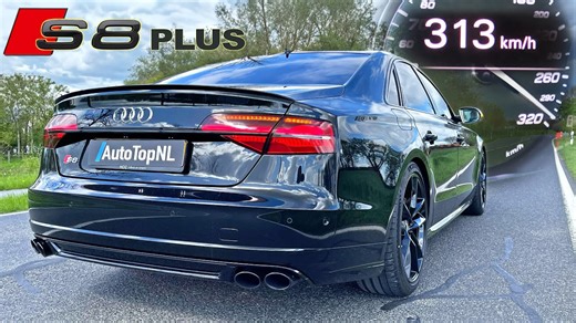 AUDI S8 Plus 605HP ROCKET | 313 KM/H Autobahn Run & Brutal Sound!