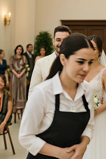 😲 I was working as a waitress at a wedding when I discovered that the groom was my own husband—and here’s what I did. I work as a waitress at luxurious weddings. That day, a colleague had asked me to cover for her. Everything was ready: the guests were seated, the ceremony was about to start. As I was adjusting the final details, a waitress ran up to me, panicked: “Are you okay? Have you seen the groom? Oh no, if you had seen him, you wouldn’t be so calm…” Curious, I turned toward the entrance.