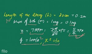 A pendulum consisting of a massless string of length 20 \mathrm... | Filo