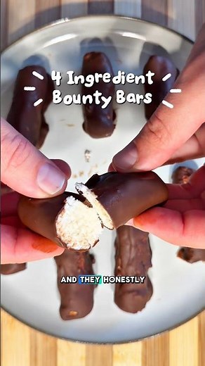 Only 4 Ingredient Bounty Bars 🤯👆🏻#bounty #chocolate #healthy