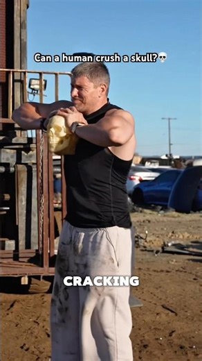 Can a human actually crush a skull?💀‪@TylerBlanchard‬ #gym #strength #shortvideo
