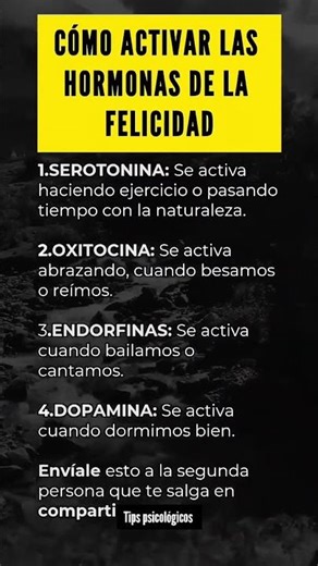 Como activar las hormonas de la felicidad #psicologia