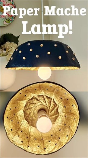 Paper Mache Hanging Lamp DIY |Pendent Lamp Making #papermache
