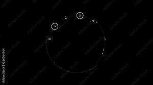 Head-up Display Computer Data. White on Black. Beautiful Futuristic HUD Target Scanner with Radar Rotation. High Tech Concept Element. Full HD