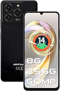 Ulefone Note 20 Pro Phone Android 14 Cell Phones Unlocked 2024 8G+256GB Smartphone Unlocked 6000mAh 6.75" HD+ 50MP Camera Dual SIM Cell Phone