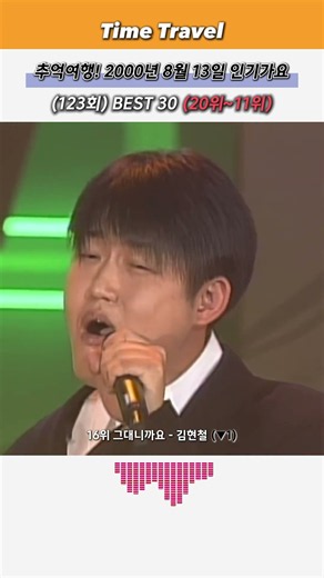 추억여행! (20위~11위) 2000년 8월 13일 인기가요 (123회) BEST 30