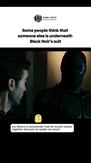 Some people think that someone think someone else is under black noir's suit #theboys #homelander