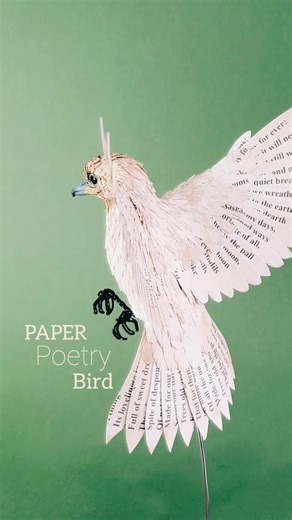 Handmade paper poetry bird, a very quick step by step of how I did it. #paper #bird #poetry #inspiration #paperart #birds #papercraft #wings #papercut #feather #scissors #handmade #poem #inspire #love #nature #howto #creativity #artist #art #beauty #animal #painting #detail #interiordesign #studio #model #3d #life #flight #book #eye