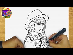 HOW TO DRAW TAYLOR SWIFT | DRAWING TAYLOR SWIFT STEP BY STEP EASY