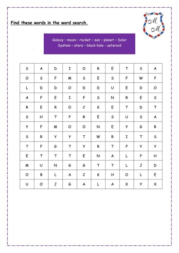 Video Test - Solar system worksheet