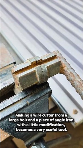 DIY Wire Cutter from Bolt and Angle Iron: #DIYWireCutter #WireCutter #Metalworking #DIYTools